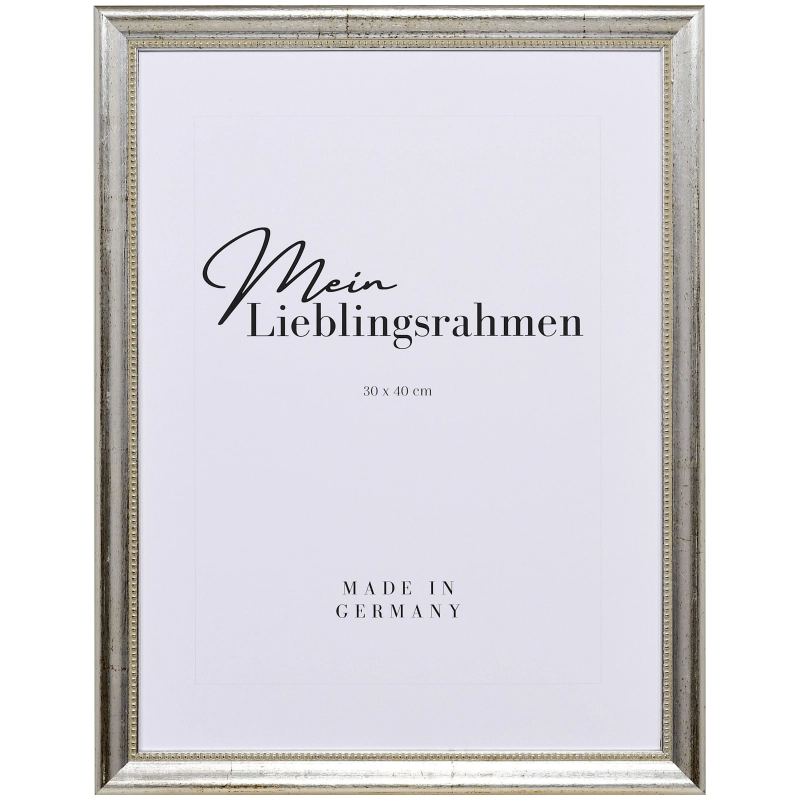 Barock Bilderrahmen Holz Pia Silber 9x13 cm Kunstglas