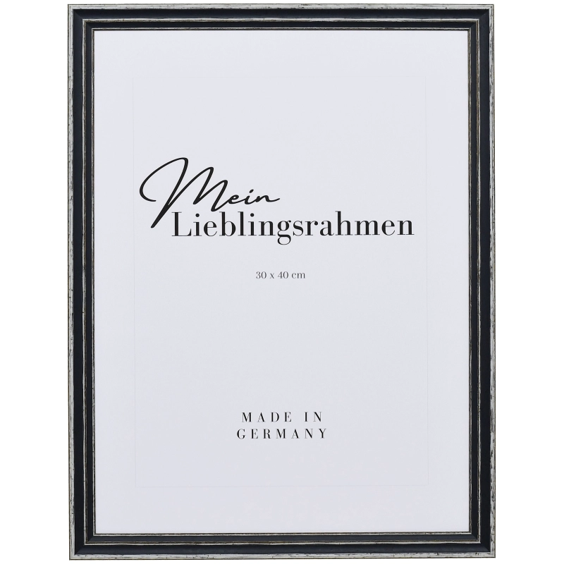Vintage Bilderrahmen Holz Luise Anthrazit 40x50 cm Antireflexglas