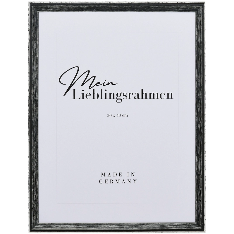 Vintage Bilderrahmen Holz Lotta Schwarz 40x50 cm ohne Glas, mit Rückwand