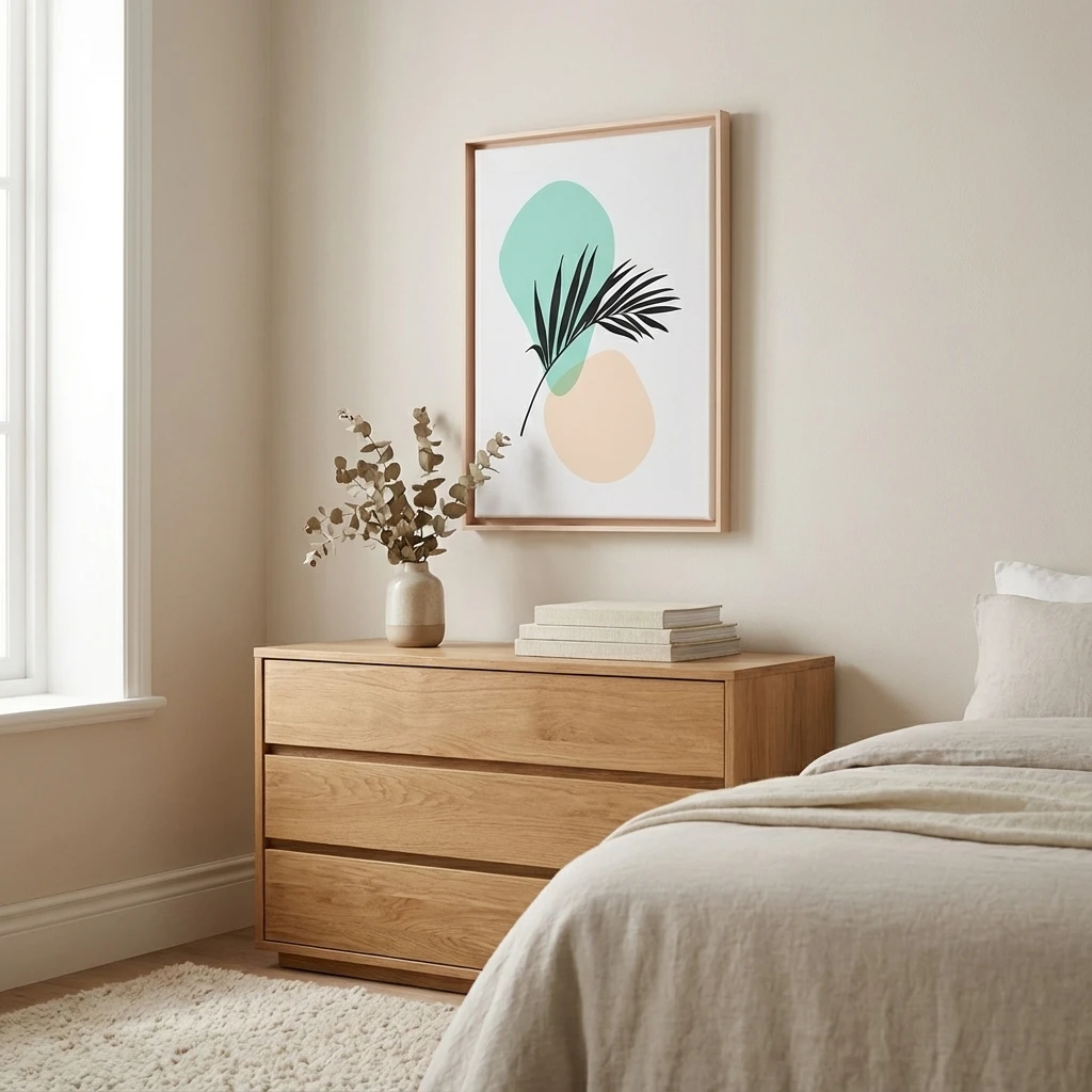 Schattenfugenrahmen Juna im Schlafzimmer