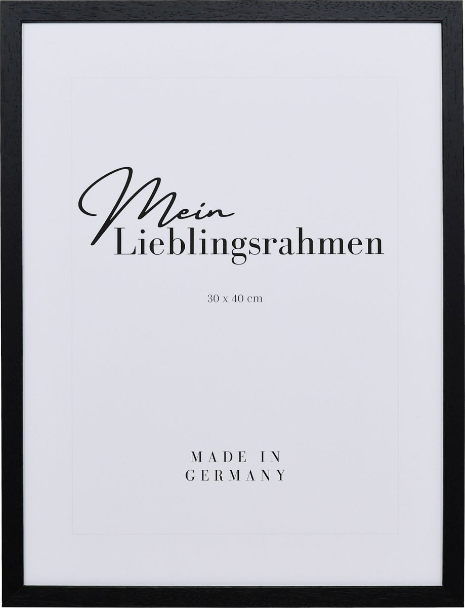 Frontansicht eines schwarzen Holzrahmens 13x18 cm mit sichtbarer Holzstruktur und schmalem Rand