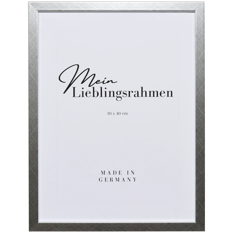 Bilderrahmen Holz Fiona Silber 60x80 cm ohne Glas, mit Rückwand