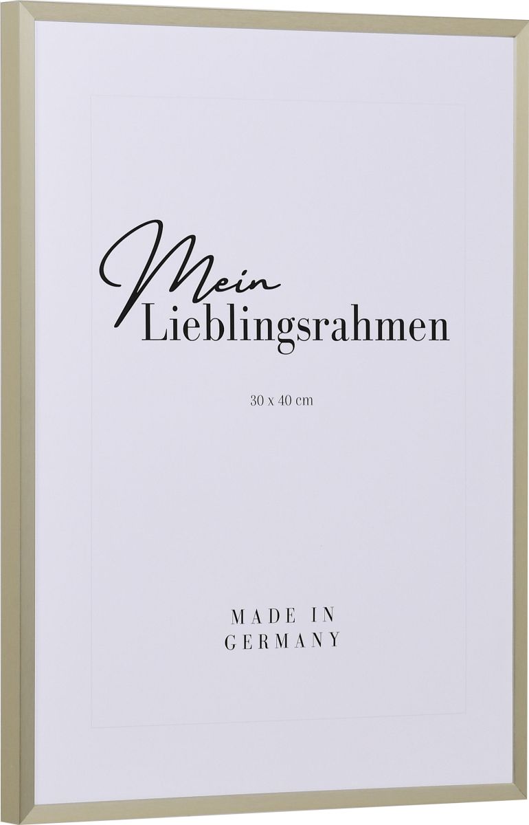Seitenansicht eines champagnerfarbenen, matt eloxierten Aluminiumrahmens