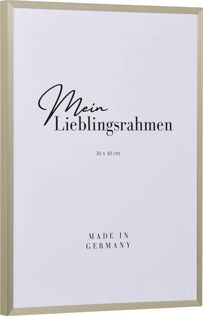 Seitenansicht eines champagnerfarbenen, matt eloxierten Aluminiumrahmens