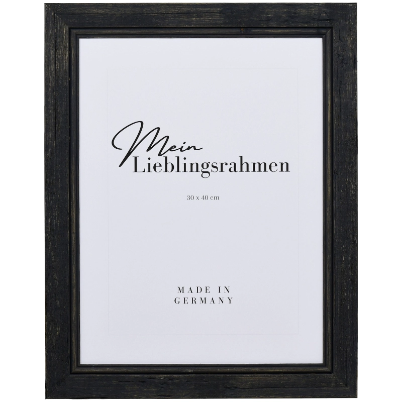 Vintage Bilderrahmen Holz Insa Schwarz 40x50 cm Normalglas