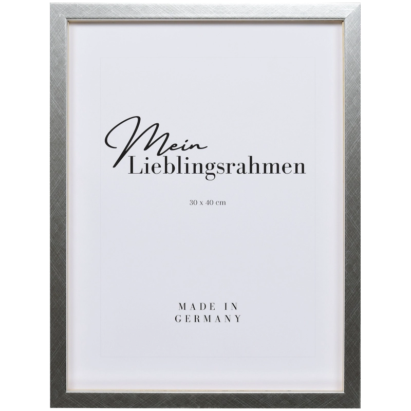 Bilderrahmen Holz Fiona mit Abstandsleiste Silber 60x80 cm Normalglas