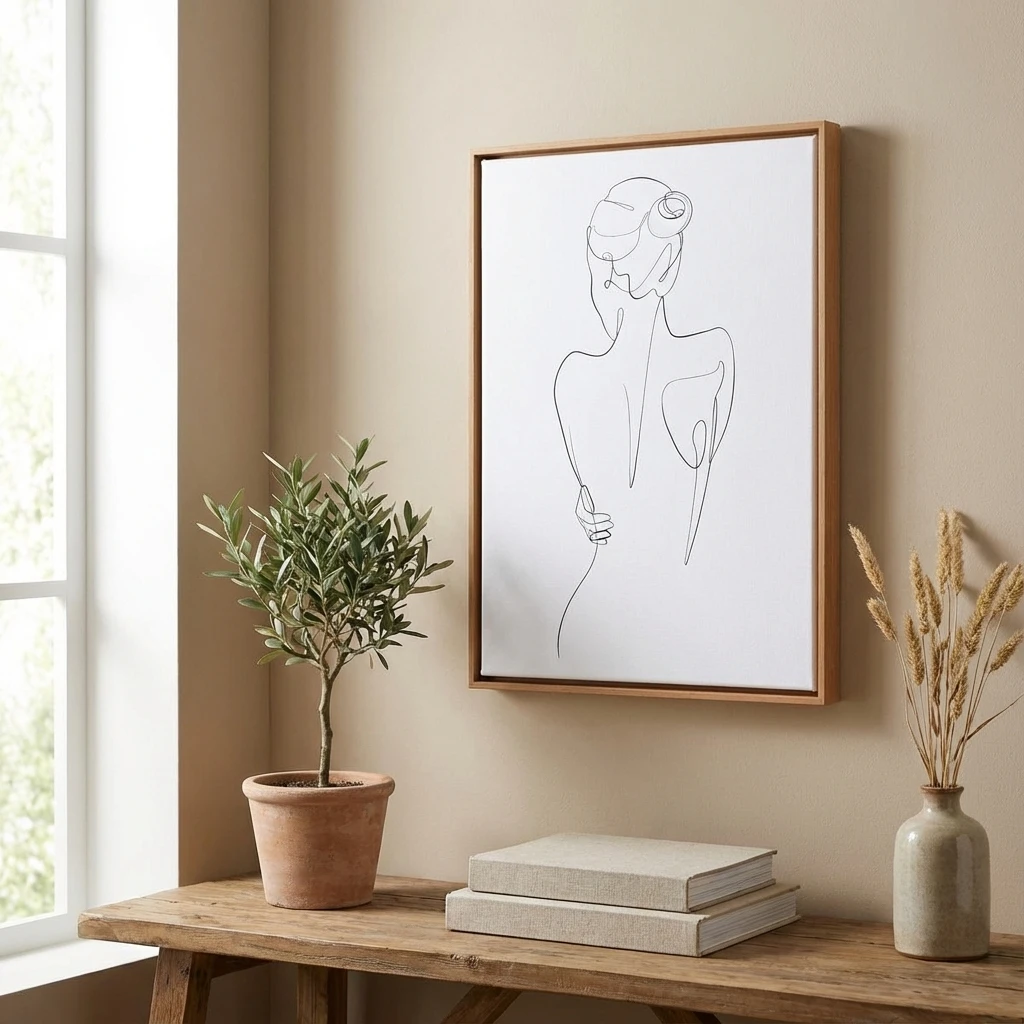 Schattenfugenrahmen Julia im Wohnzimmer