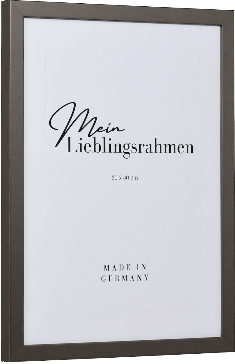 Holz-Profil Top Cube, platin - Seitenansicht Seitenansicht eines platinfarbenen Bilderrahmens mit geschlossener, glatter Oberfläche und würfelförmigem Profil