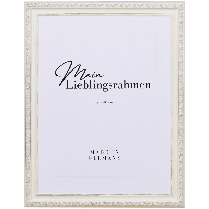 Vintage Bilderrahmen Holz Lysann Weiß 10x15 cm ohne Glas, mit Rückwand