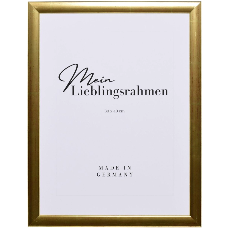 Bilderrahmen Holz Greta Gold 21x29,7 cm (A4) ohne Glas, mit Rückwand