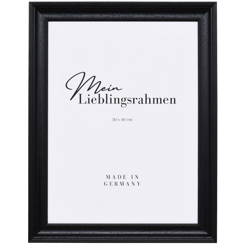 Vintage Bilderrahmen Holz Isabella Schwarz 40x50 cm ohne Glas, mit Rückwand