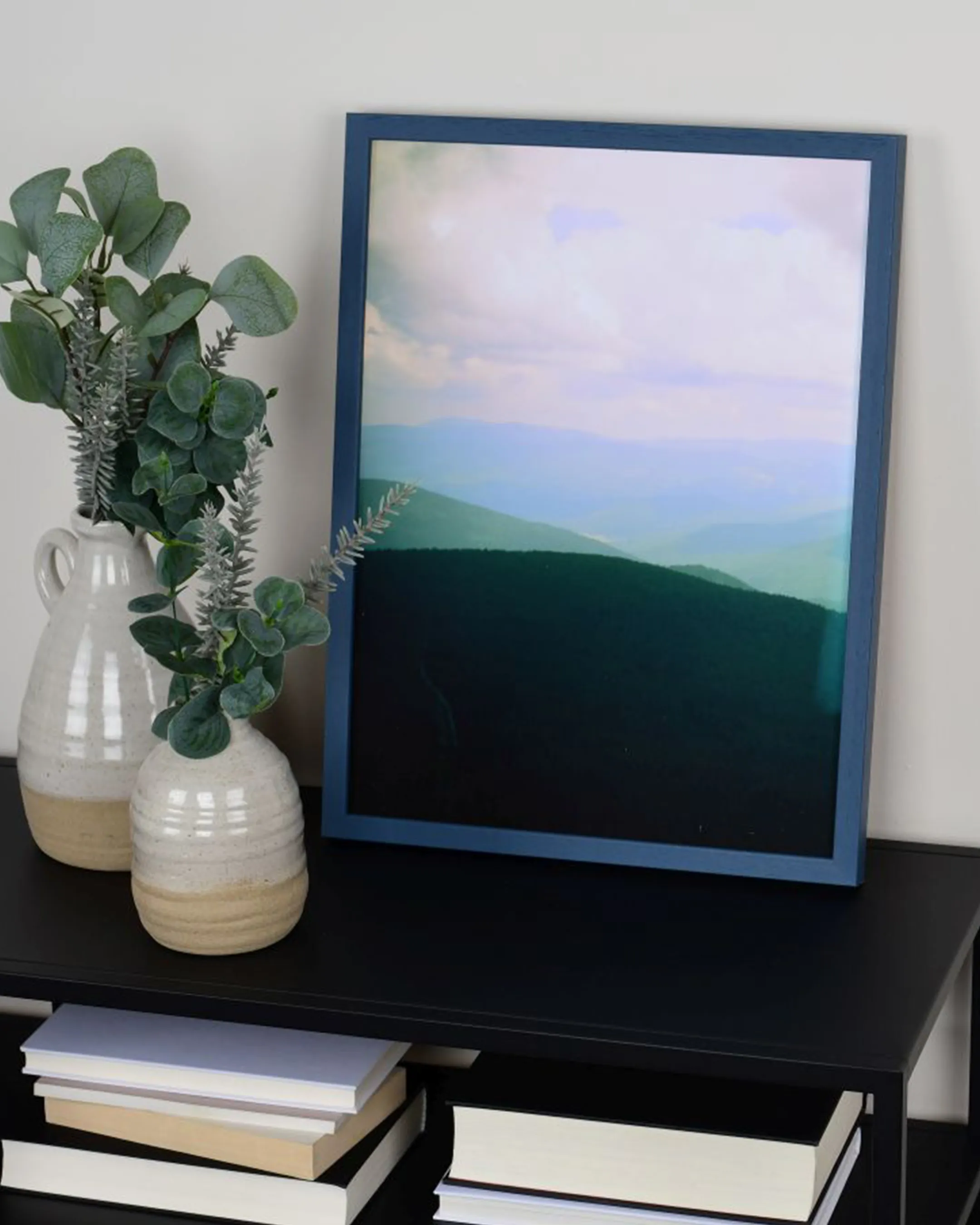 Bilderrahmen Holz Nele Blau im Wohnraum