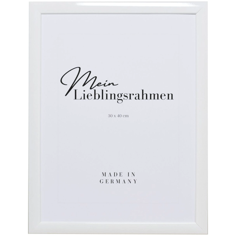 Bilderrahmen Holz Greta Weiß Hochglanz 40x60 cm Normalglas