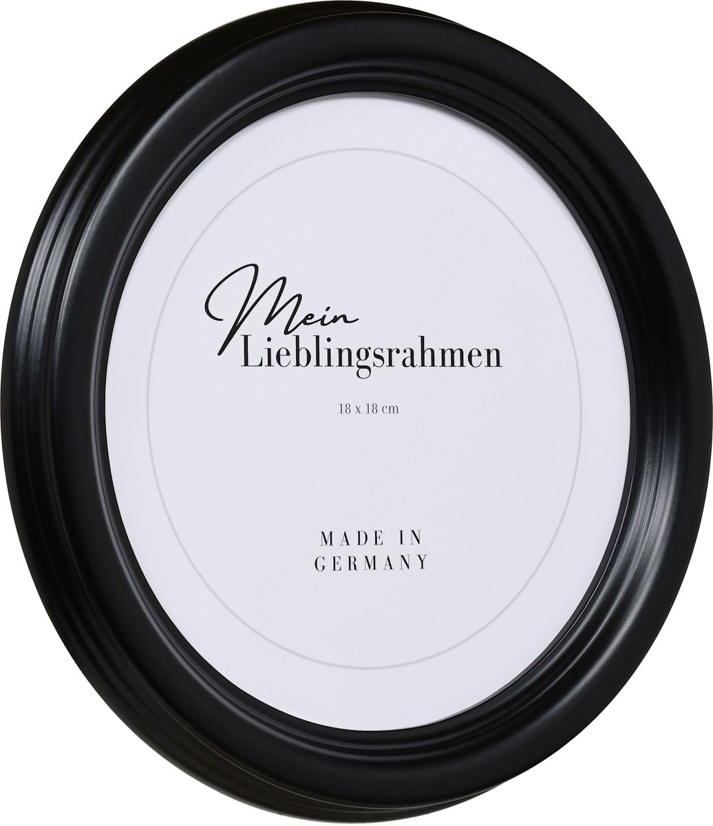Seitenansicht eines Rundrahmens in der Farbe Schwarz