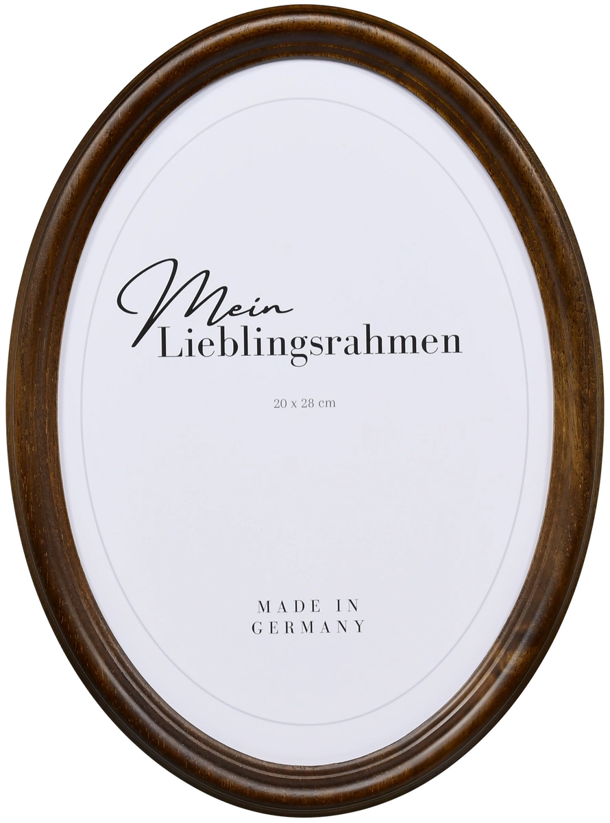 Frontansicht eines Ovalrahmens in der Farbe Braun