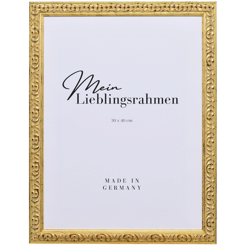 Barock Bilderrahmen Holz Daria Gold 9x13 cm ohne Glas, mit Rückwand