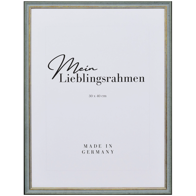 Vintage Bilderrahmen Holz Alma Blau 40x50 cm Antireflexglas