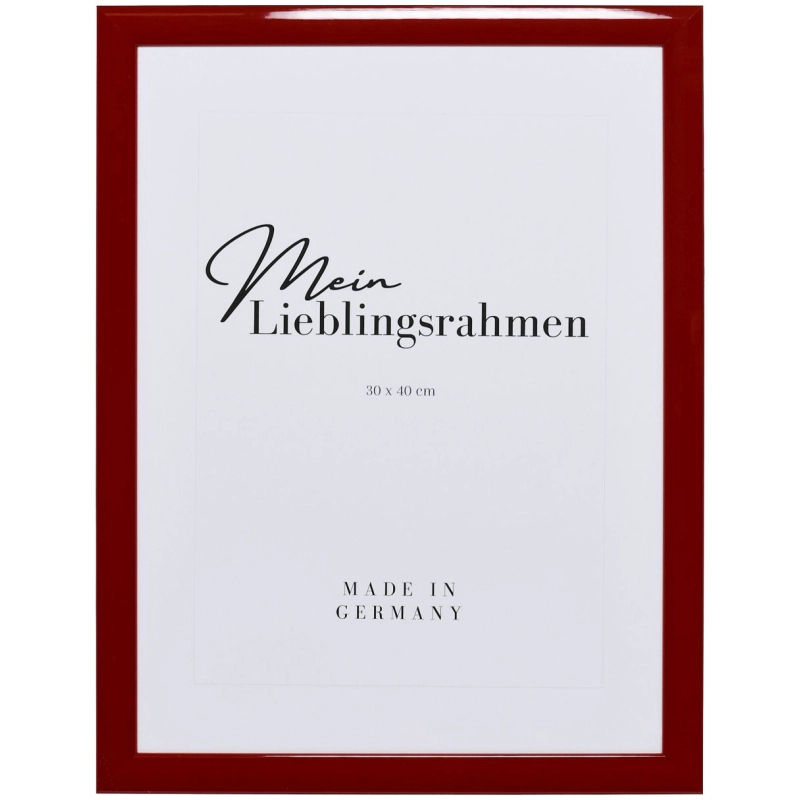 Bilderrahmen Holz Greta Rot Hochglanz 40x50 cm Normalglas