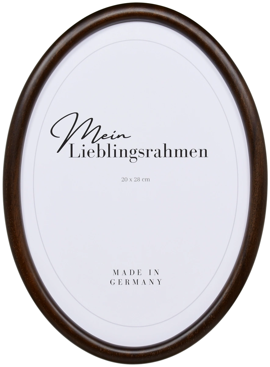 Frontansicht eines Ovalrahmens in der Farbe Braun