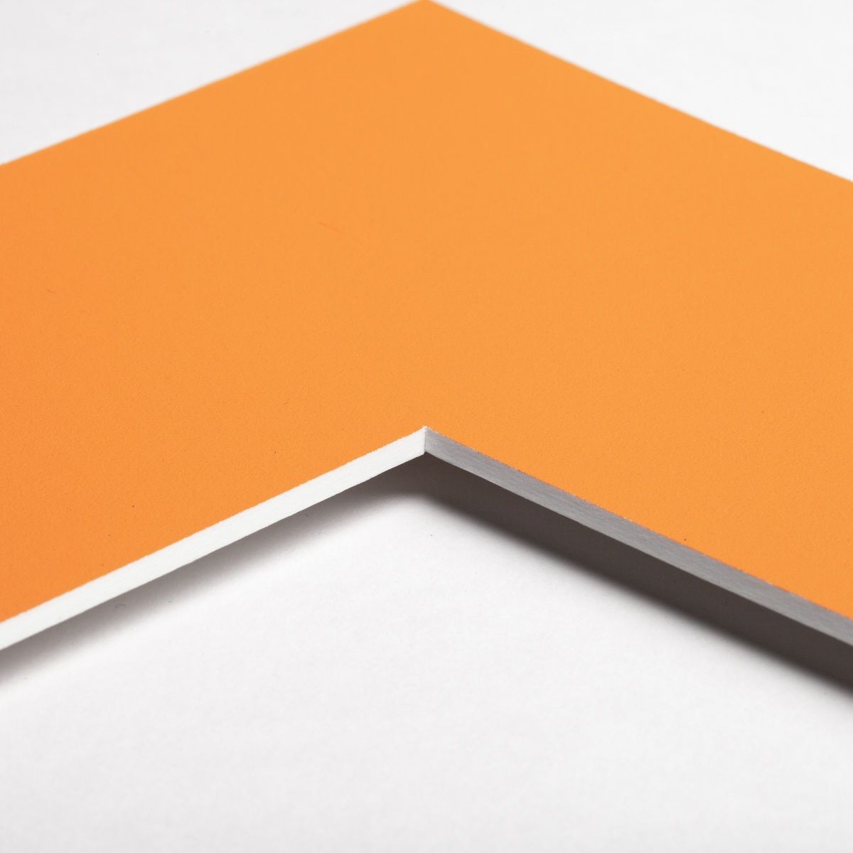 Ecke eines Passepartouts in der Farbe orange