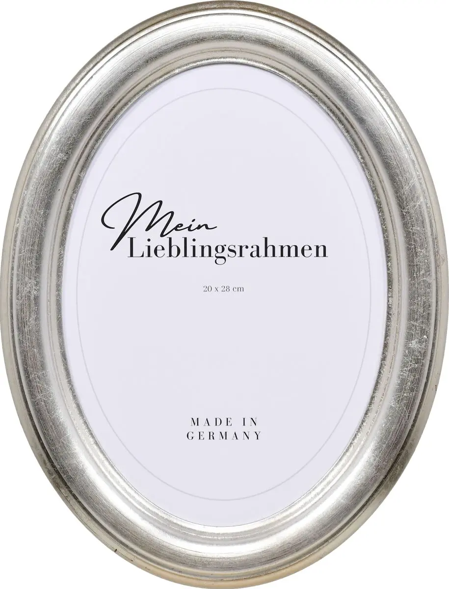 Frontansicht eines Ovalrahmens in der Farbe Silber