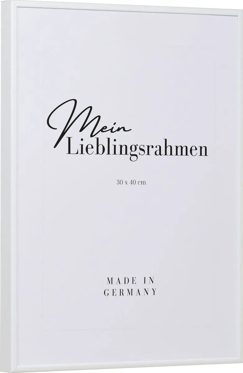 Seitenansicht eines weissen, sehr formstabilen Aluminiumrahmens mit patentiertem Eckverbindersystem 