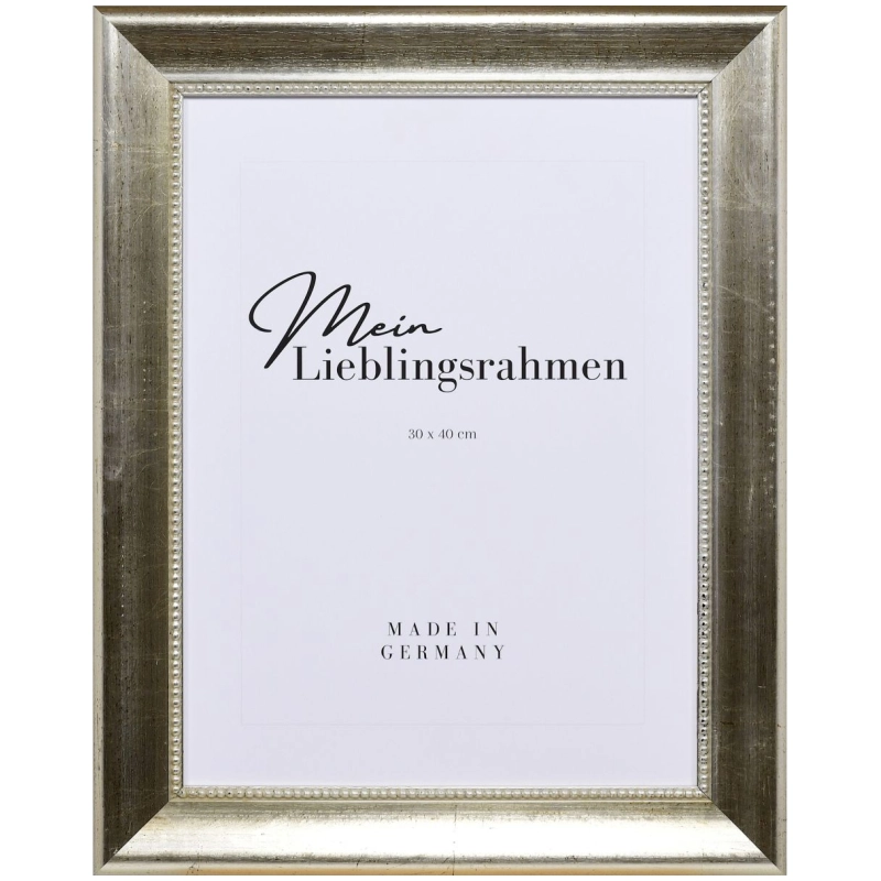 Barock Bilderrahmen Holz Valentina Silber 60x80 cm ohne Glas, mit Rückwand