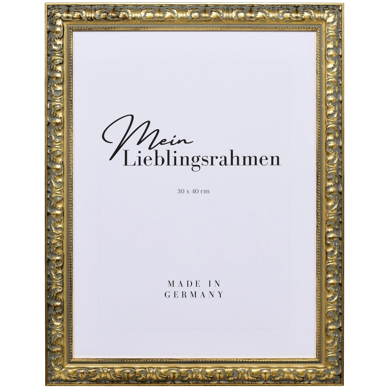 Barock Bilderrahmen Holz Stella Gold 21x29,7 cm (A4) Spiegel