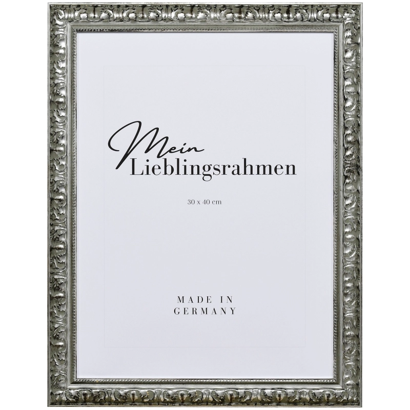 Barock Bilderrahmen Holz Stella Silber 9x13 cm Antireflexglas