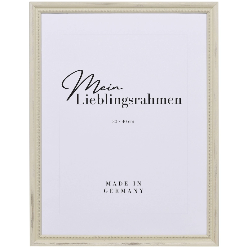 Barock Bilderrahmen Holz Lilly Weiß 30x30 cm ohne Glas, mit Rückwand