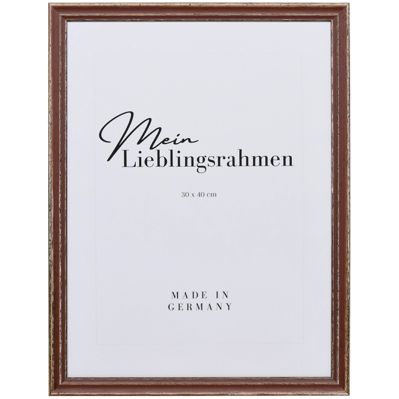 Vintage Bilderrahmen Holz Luise Braun 40x50 cm ohne Glas, mit Rückwand