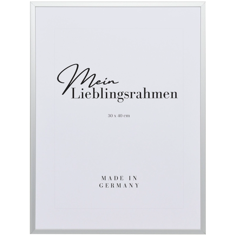 Bilderrahmen Aluminium Mika Silber 40x50 cm Antireflexglas