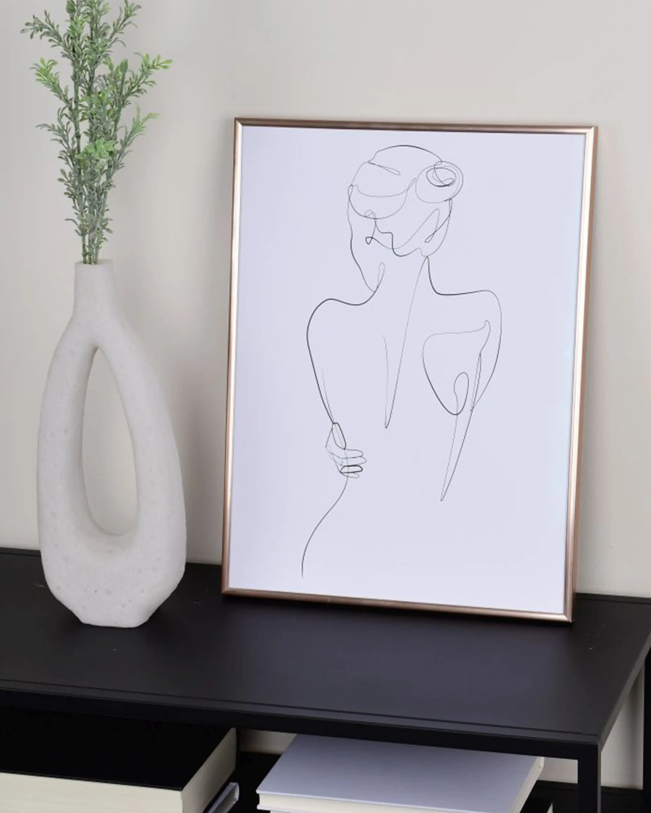 Bilderrahmen Kunststoff Sara Rosé im Wohnraum