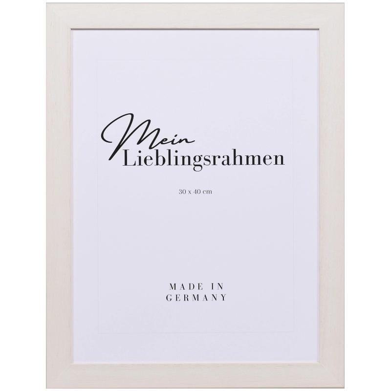 Bilderrahmen Holz Linda Weiß 40x60 cm Leerrahmen (ohne Glas / Rückwand)