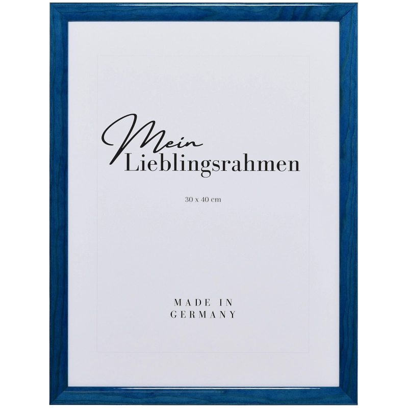 Bilderrahmen Holz Lena Blau 40x60 cm Kunstglas