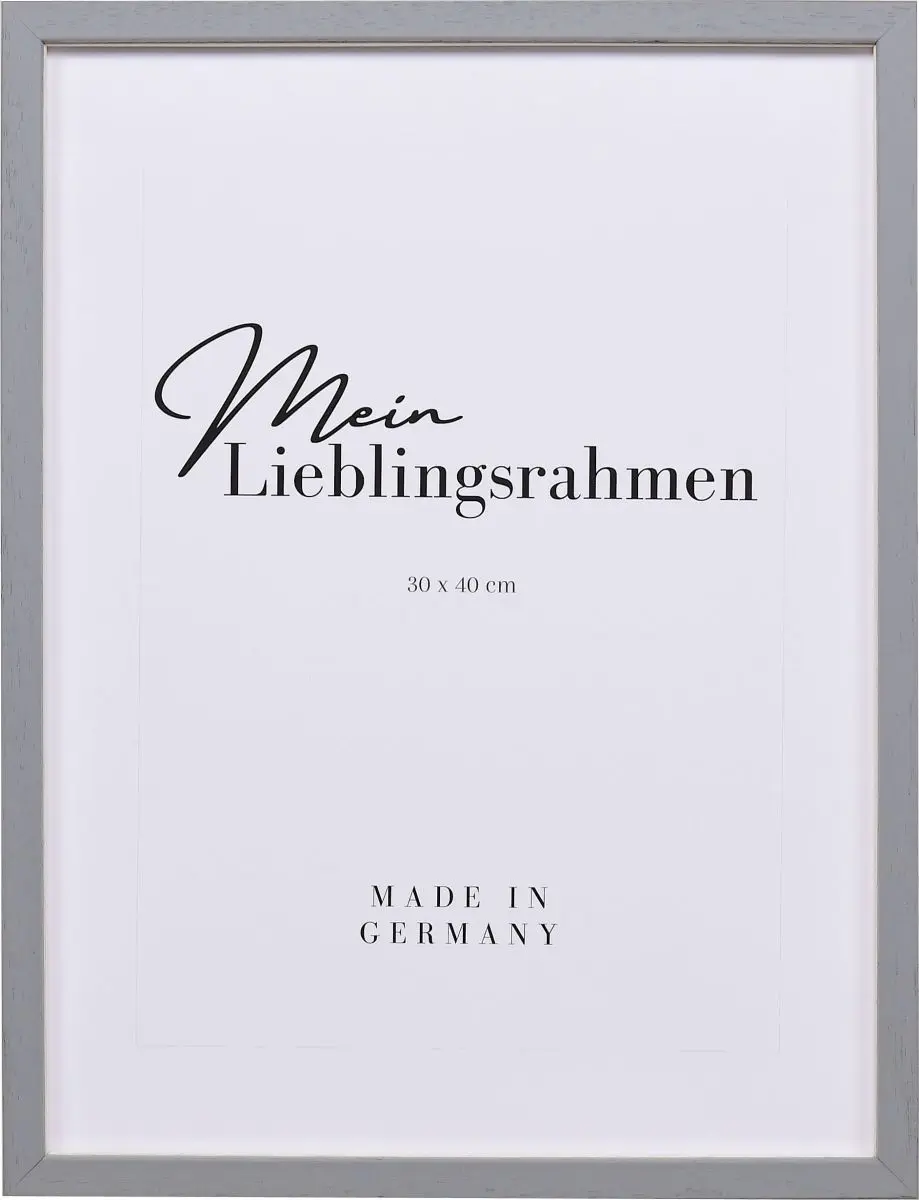 Frontansicht eines modernen, hellgrauen Rahmens für Poster