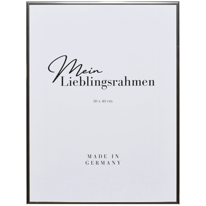 Bilderrahmen Aluminium Luca Silber Hochglanz 60x80 cm Antireflexglas