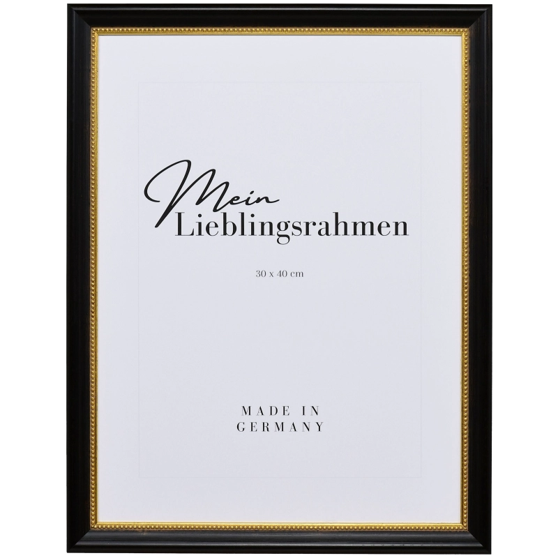Barock Bilderrahmen Holz Pia Schwarz 10x15 cm Normalglas