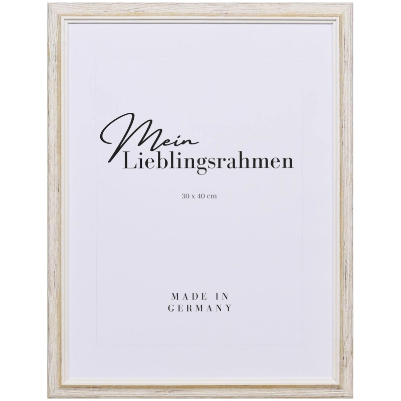 Vintage Bilderrahmen Holz Elena Weiß 40x50 cm Museumsglas UV 70%