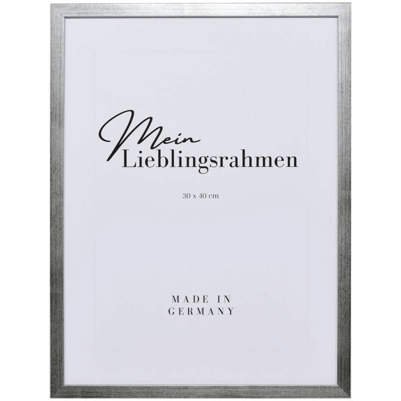 Bilderrahmen Holz Helena Silber 40x60 cm ohne Glas, mit Rückwand