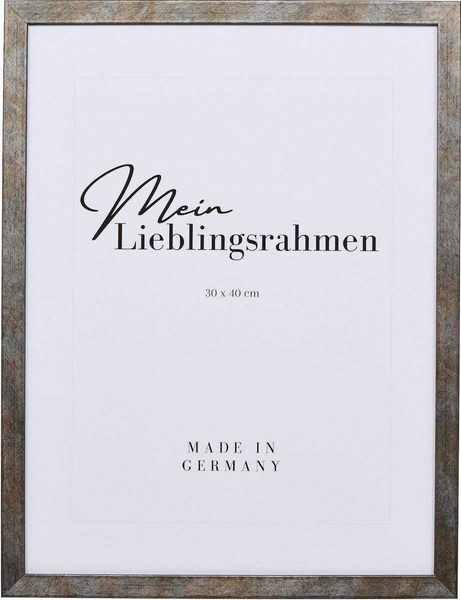 Frontansicht eines edlen, anthrazitfarbenen Fotorahmens mit offenporig schwarz lackierten Au